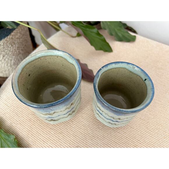 Handmade Studio Pottery Mugs, Vintage Tea/Coffee Cups, Mid Century Barware Retro - Picture 7 of 10